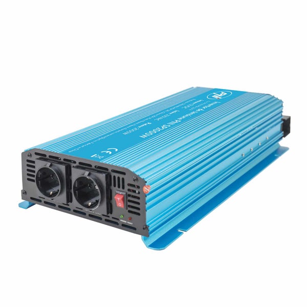 Siniaalto invertteri 12V 2000W kahdella schuko pistorasialla